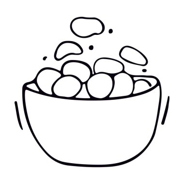 Karalama usulü patates cipsi. Kase ve düşen cips çıtır sebze ya da fast food. Vektör