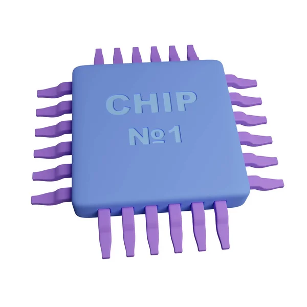 Placa Mãe Chip Digital Conceito Processadores Computador Central Renderização — Fotografia de Stock