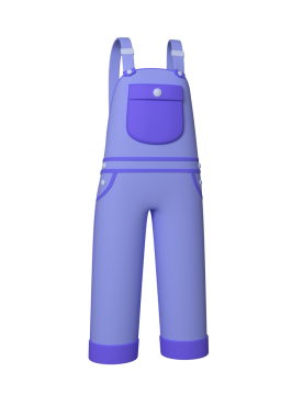 Üç boyutlu tulum. Mavi kot pantolon ya da üniforma. 3d oluşturma