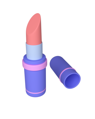 Ruj izi. Kırmızı ruj. Makyaj kozmetik konsepti. 3d oluşturma