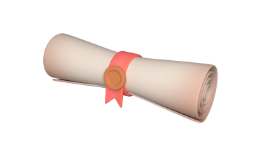 Eski kağıt parşömen. Mühürlü, kurdeleli antik bir papirüs. 3d oluşturma