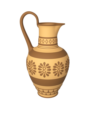 Soyut süslemeli antik Yunan vazosu. 3d oluşturma