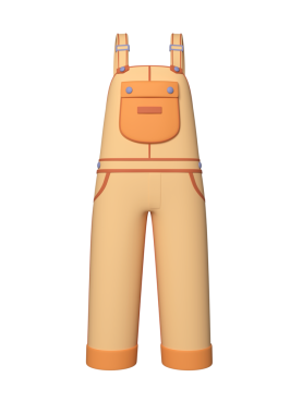 İş tulumu. Denim tulumu ya da iş için üniforma. 3d oluşturma