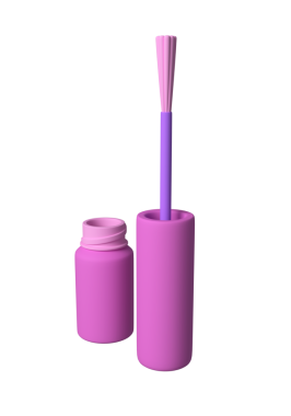 Pembe oje. Güzellik salonu için tasarım öğesi, web tasarımı, çıkartmalar. 3d oluşturma