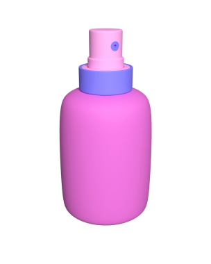 3D sprey. Pembe sprey beyaz arka planda izole edilmiş. 3d oluşturma