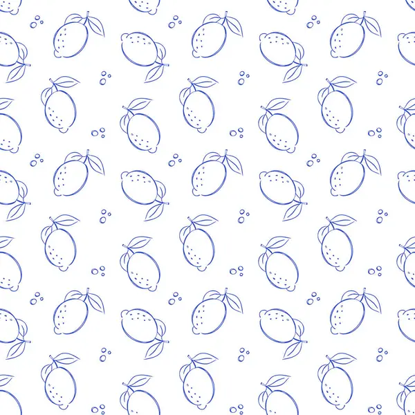 Elle çizilmiş limon ya da limon deseni karalama tarzında. Desenler, baskılar ve ürün tasarımı için arka plan yineleniyor