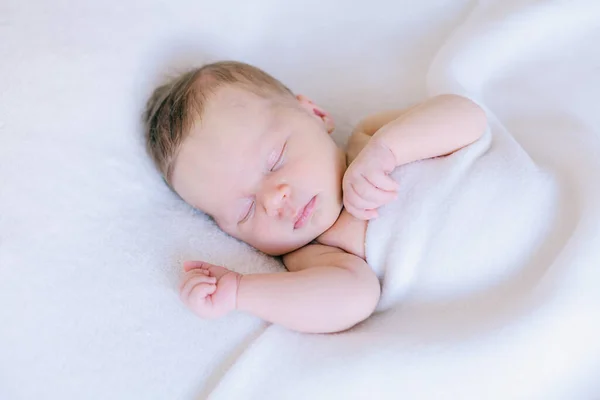 Vreedzame Slapende Pasgeboren Baby Van Weken Oud Pure Schoonheid — Stockfoto