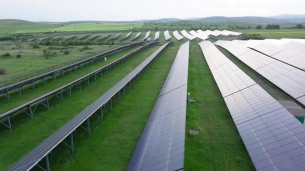 Modern Eco Friendly Large Solar Panels Generate Energy Suns Rays — Wideo stockowe