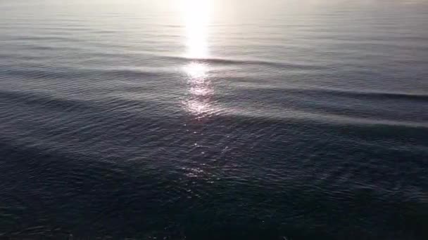 Boundless Calm Black Sea Cool Water Reflecting Light Extends Horizon — 비디오
