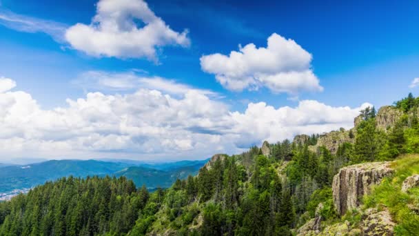 High Rocky Wild Mountain Range Rhodope Mountains Covered Vegetation Backdrop — Stockvideo