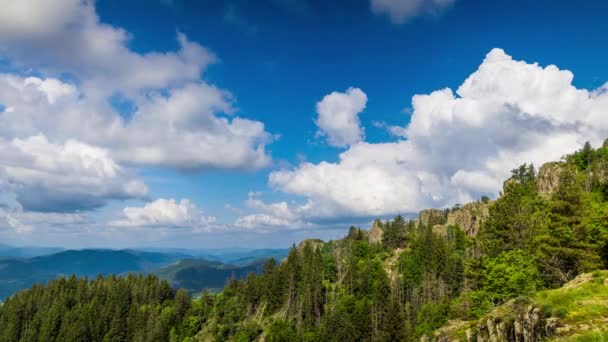 High Rocky Wild Mountain Range Rhodope Mountains Covered Vegetation Backdrop — Stockvideo