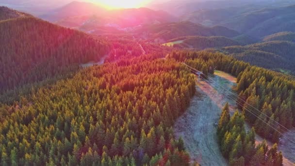 Güçlü Güvenilir Metal Kablolu Bir Turist Asansörü Rodop Dağları Nın — Stok video