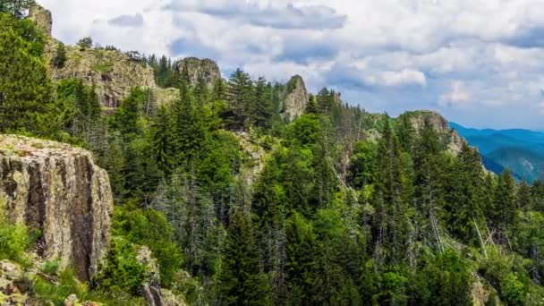 High Rocky Wild Mountain Range Rhodope Mountains Covered Vegetation Backdrop — Wideo stockowe