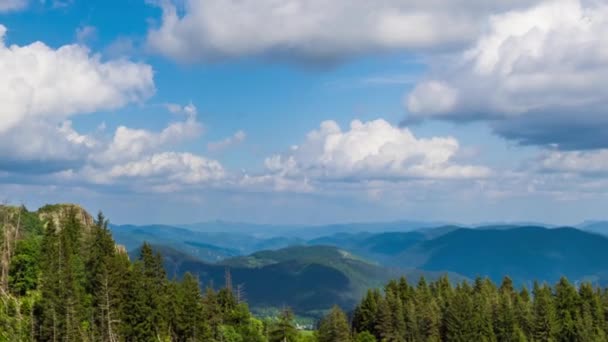 High Rocky Wild Mountain Range Rhodope Mountains Covered Vegetation Backdrop — Wideo stockowe