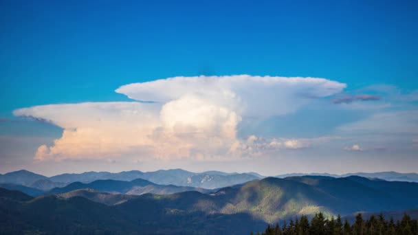 Huge Dense Dangerous Clouds Scatter Sky Big Explosion Depths Valley — Stock Video