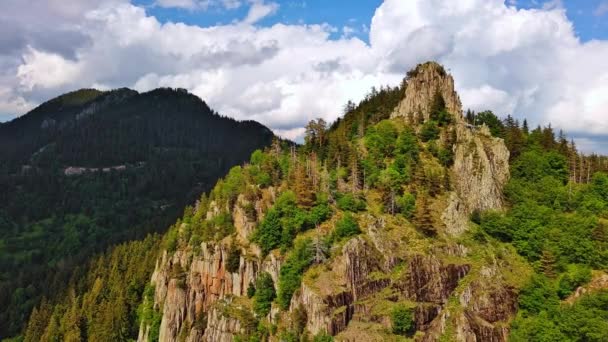 Alta Gama Montanhas Rochosas Selvagens Rhodope Montanhas Cobertas Com Vegetação — Vídeo de Stock