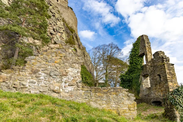 Ruinas Hohentwil Antiguo Castillo Turístico Histórico Con Vegetación Verde Montaña — Foto de Stock