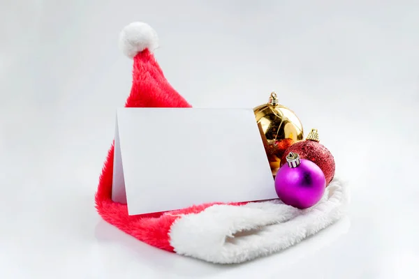 Пустая Бумага Рождественский Орнамент Белом Фоне Рождественское Украшение Пустая Бумага — стоковое фото
