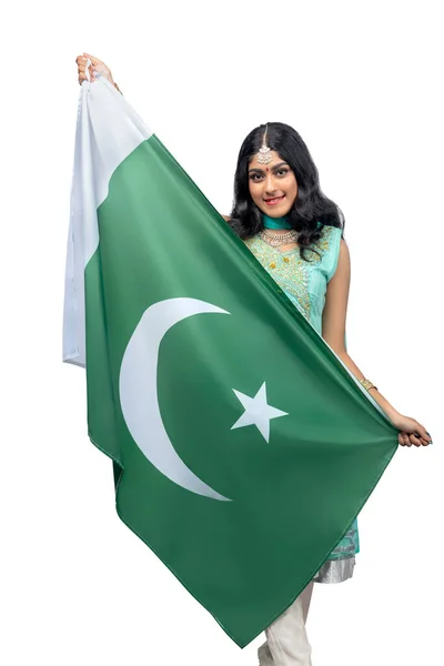 Tartja Pakisztáni Zászló Elszigetelt Fehér Háttér — Stock Fotó
