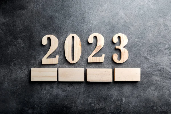 2023 Vor Schwarzem Hintergrund Frohes Neues Jahr 2023 — Stockfoto