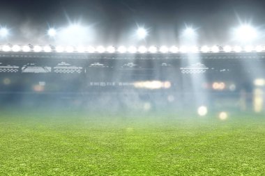 Futbol stadyumunun içinde çimler