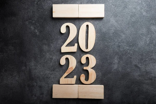 2023 Vor Schwarzem Hintergrund Frohes Neues Jahr 2023 — Stockfoto