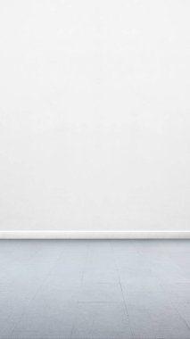 Beyaz duvarlı zemin