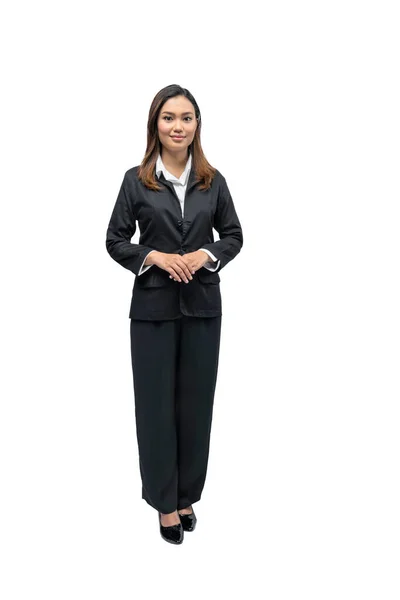 Asian Businesswoman Standing Isolated White Background — Stock Photo, Image
