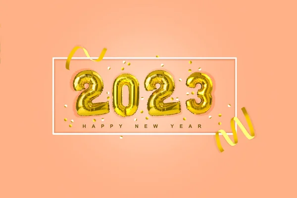 2023 有彩色背景 新年快乐2023 — 图库照片