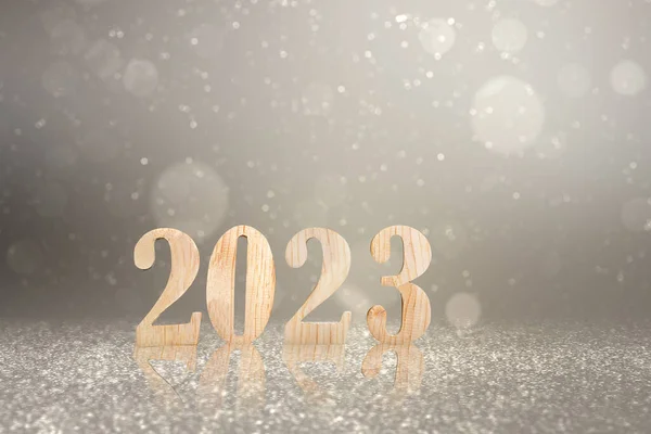 2023 Rozmazaným Světlem Pozadí Šťastný Nový Rok 2023 — Stock fotografie