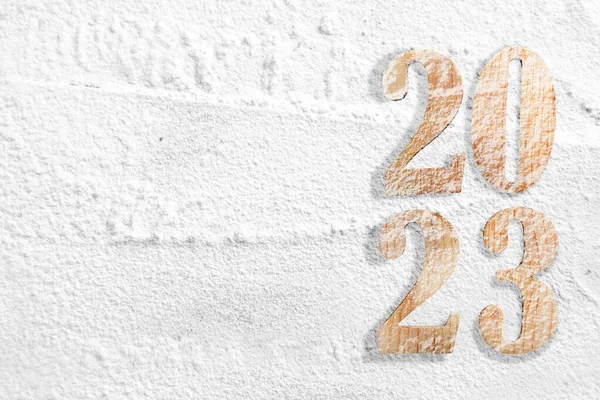 2023 Год Снежном Поле Новым 2023 Годом — стоковое фото