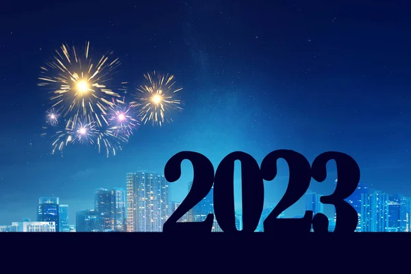 2023 Artificii Cer Mulți Ani 2023 — Fotografie, imagine de stoc
