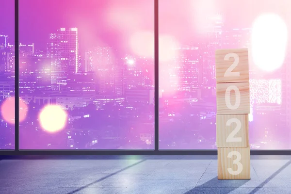 2023 Blurred Light Background Happy New Year 2023 — Stock Photo, Image