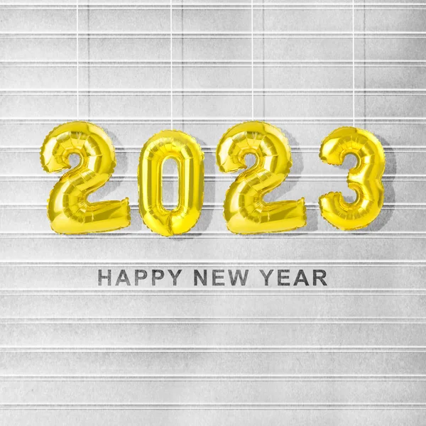 2023 白色墙背景 新年快乐2023 — 图库照片