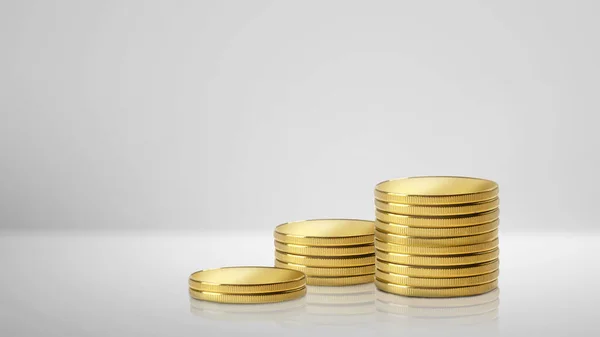 Stack Gold Coins White Background — Stock Photo, Image