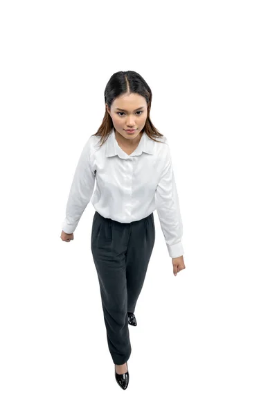 Asiatico Businesswoman Walking Isolato Bianco Sfondo — Foto Stock