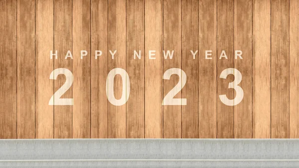 2023 Dřevěném Pozadí Šťastný Nový Rok 2023 — Stock fotografie