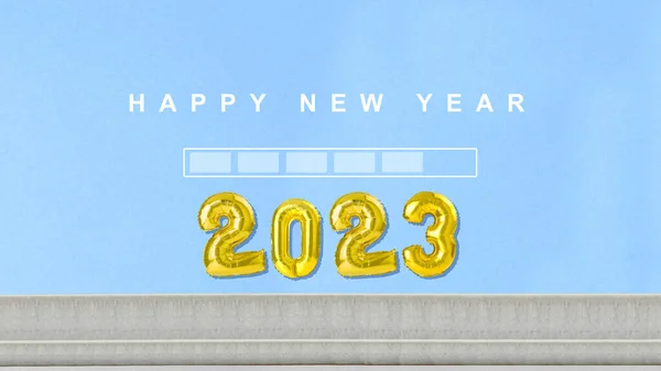 2023 彩色墙背景 新年快乐2023 — 图库照片