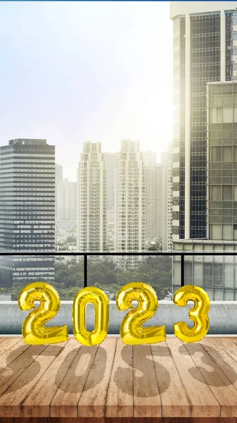 2023 Com Paisagens Urbanas Modernas Feliz Ano Novo 2023 — Fotografia de Stock