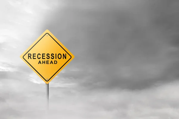 Знак Рецессии Фоне Неба — стоковое фото
