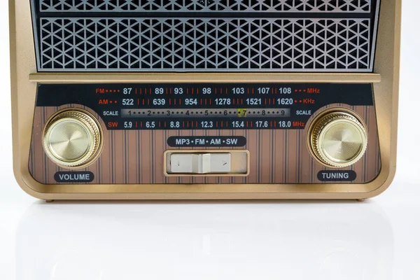 Old radio isolated over white background
