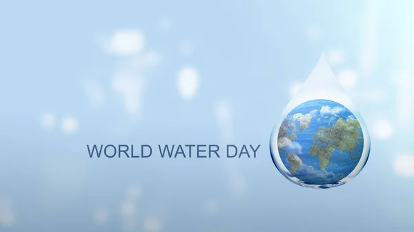 Water drop with the earth. World Water Day