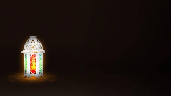 Koyu Arkaplan Ile Renkli Işık Ile Arapça Lamba — Stok fotoğraf