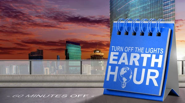 Calendar reminder of Earth Hour. Earth Hour Concept