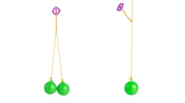 Lato lato toy isolated over white background. The traditional toy currently viral in Indonesia