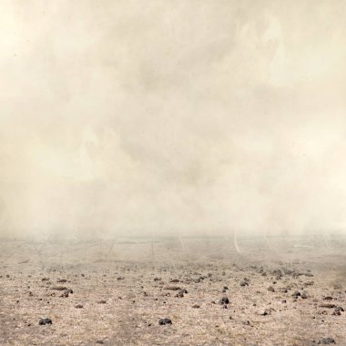 Dramatik bir arkaplanı olan kuraklık alanı