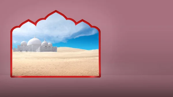 Moskee Met Blauwe Lucht Achtergrond — Stockfoto