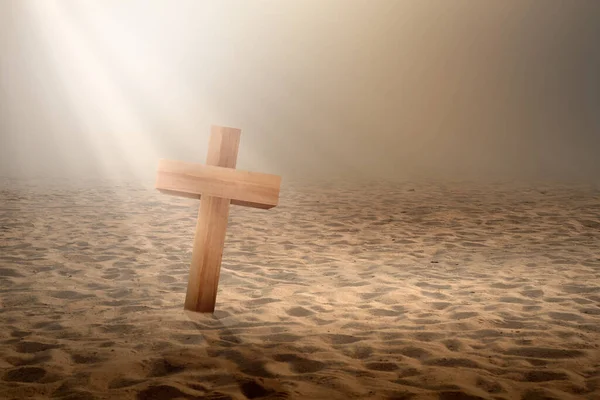Cruz Cristã Deserto — Fotografia de Stock