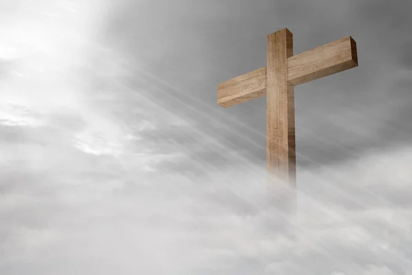 Християнський Хрест Димним Тлом — стокове фото