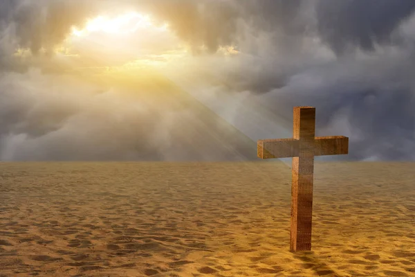 Krzyż Chrześcijański Pustyni — Zdjęcie stockowe